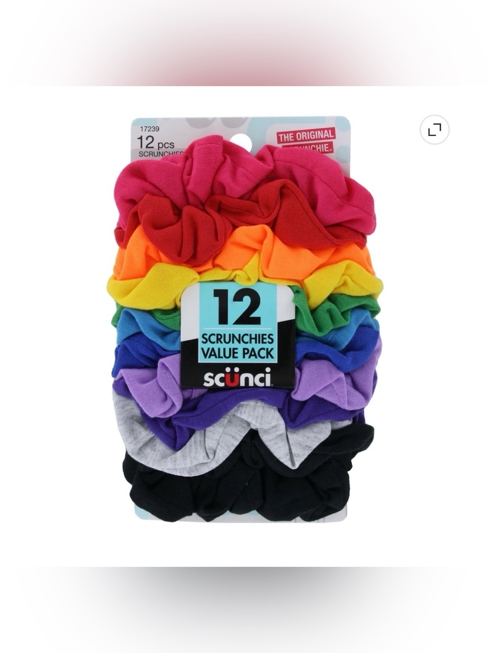 Scunci Rainbow Colored Scrunchies 12-Pack - Multicolor